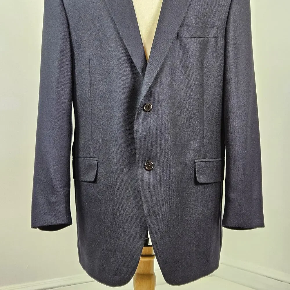Hart Schaffner Marx Loro Piana Cashmere Blue Suit Jacket | Minor Flaw | Men's 46